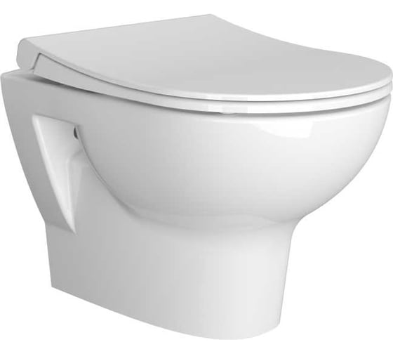 Изображение товара Комплект: Безободковый подвесной унитаз VITRA Zentrum + тонкое дюропластовое сиденье микролифт 5795B003-6077
