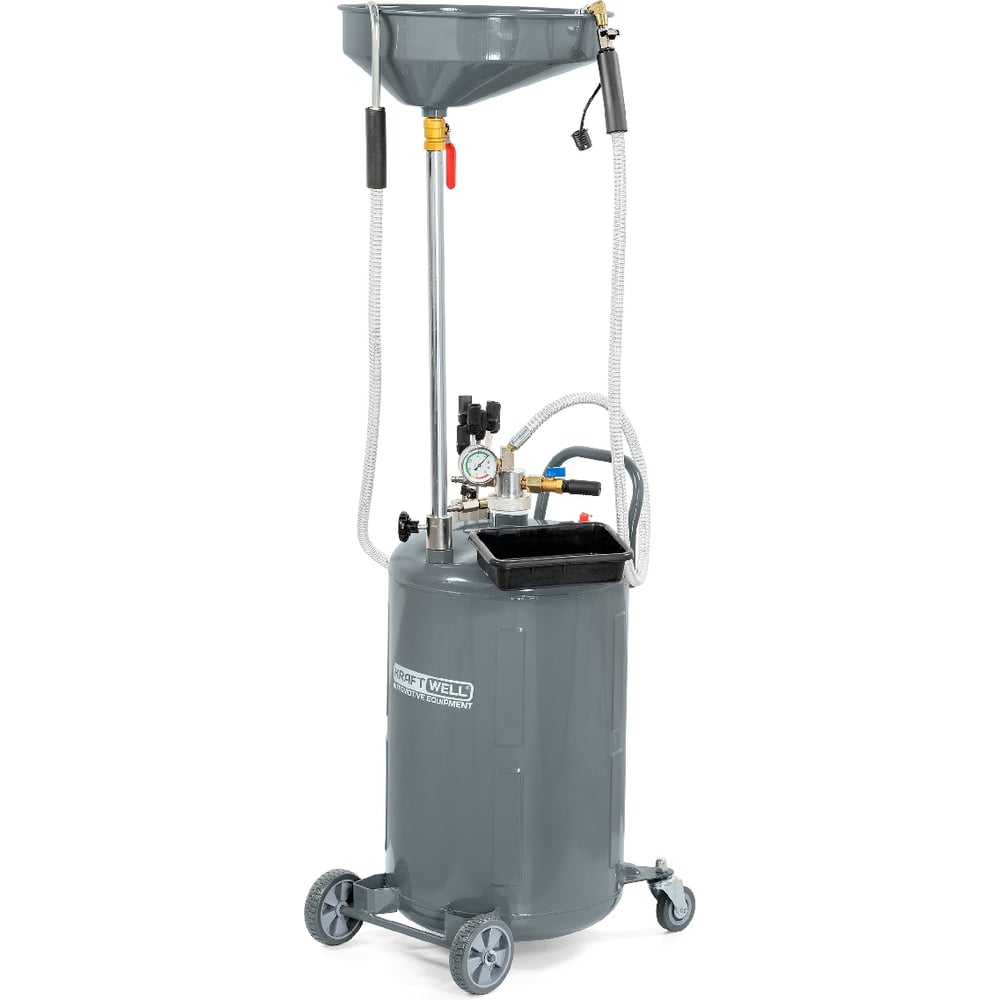Изображение товара Установка для слива и откачки масла KraftWell 80л KRW1832.80L мобильная вакуумная