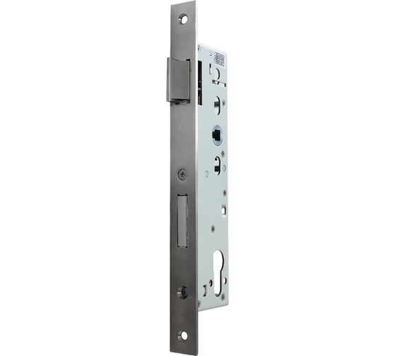 Изображение товара Корпус замка DOORLOCK DL301 35/92/24/8 SSS нержавеющая сталь для профильных дверей, фронтальная планка 24x245мм, запорная планка 75368