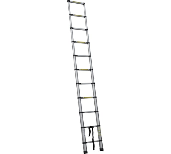 Изображение товара Лестница алюминиевая телескопическая односекционная Новая Высота 3,2 м, Мал Удал 2210ТЛ, 1x11 перекладин 2210111ТЛ