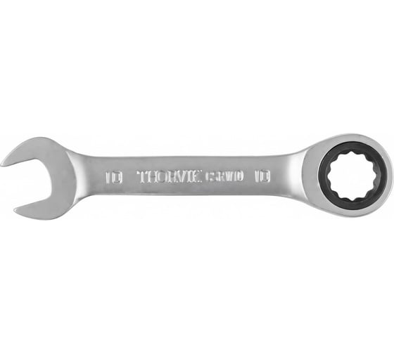 Изображение товара Гаечный ключ Thorvik CSRW10 комбинированный трещоточный короткий, 10 мм 53519