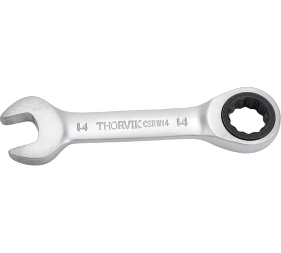 Изображение товара Гаечный ключ Thorvik CSRW14 комбинированный трещоточный короткий, 14 мм 53523