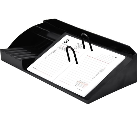 Изображение товара Подставка под календарь + органайзер Staff MANAGER, 3 отделения, 310x150x75 мм, черный, 238789