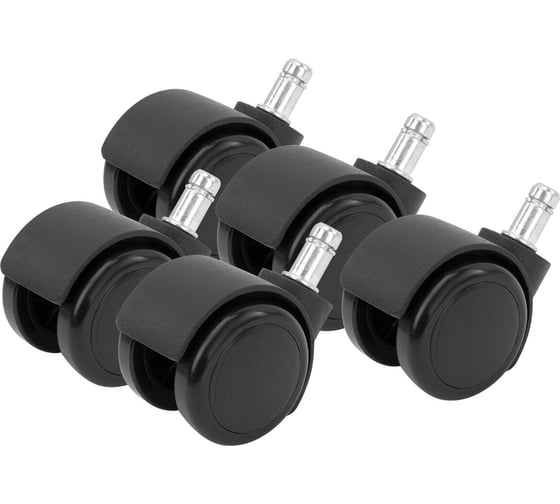 Изображение товара Колеса (ролики) для кресла BRABIX прорезиненные, SLIM, КОМПЛЕКТ 5 шт, шток d11 мм, черные, 533084