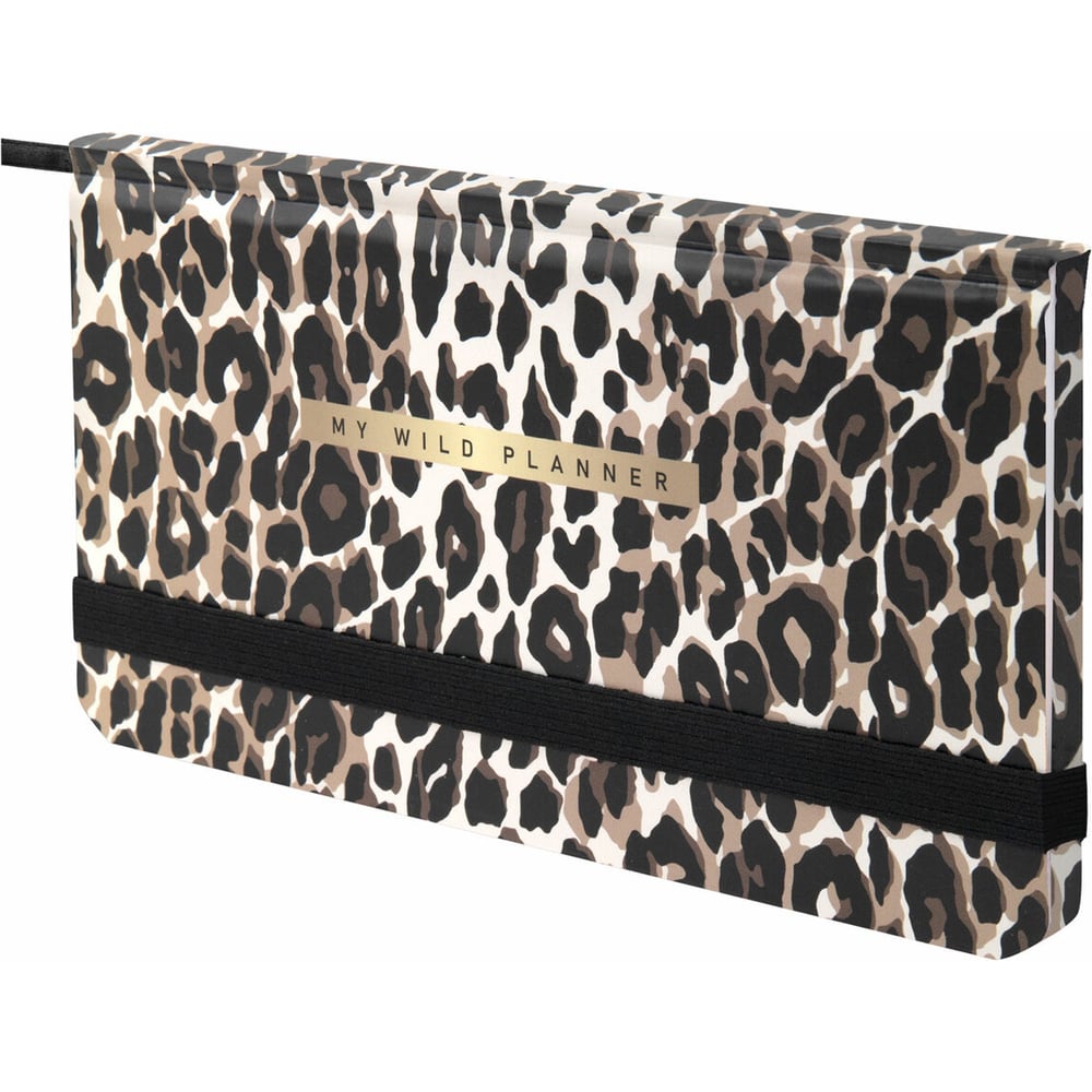 Изображение товара Еженедельник недатированный BRAUBERG с резинкой, 171x93 мм, твердый, 64 л, Leopard print, 116312