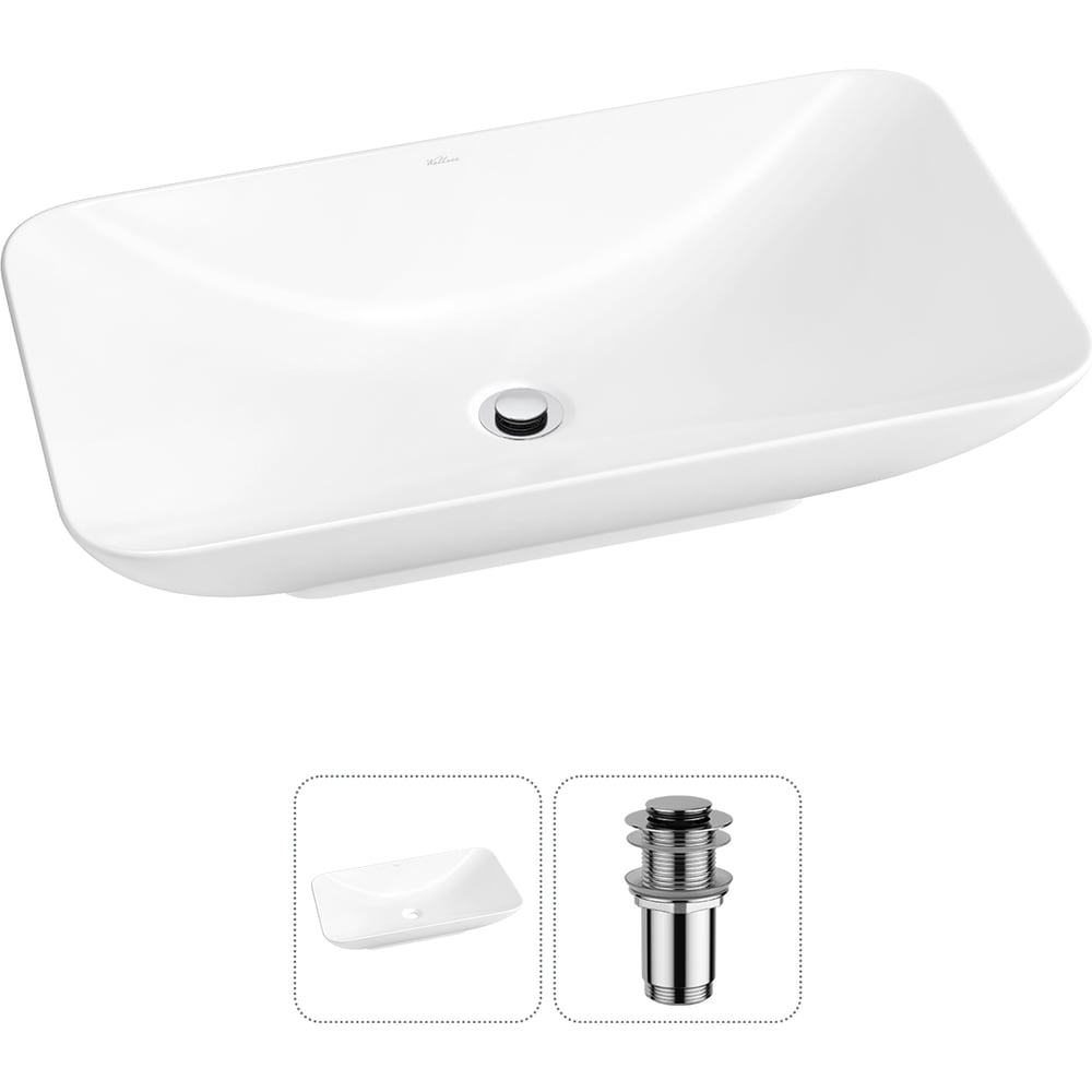 Изображение товара Накладная раковина Wellsee Demure 2 в 1 70x38 см