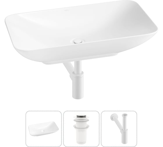 Изображение товара Набор Wellsee 3 в 1 Demure накладная раковина 70x38 см 20214606R