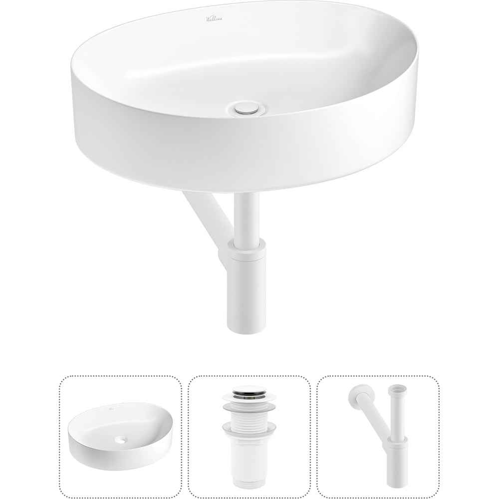 Изображение товара Набор Wellsee 3 в 1 Belle Spa 2.0 накладная раковина 50x38 см глянцевая белая