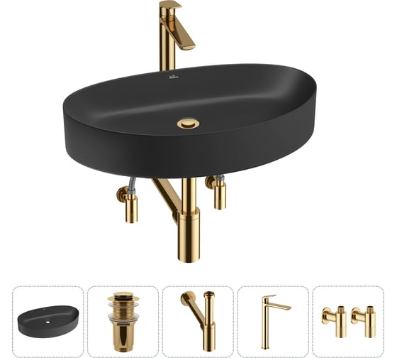 Изображение товара Набор Wellsee 5 в 1 Belle Spa 2.0 накладная раковина 64x40 см 20212632R