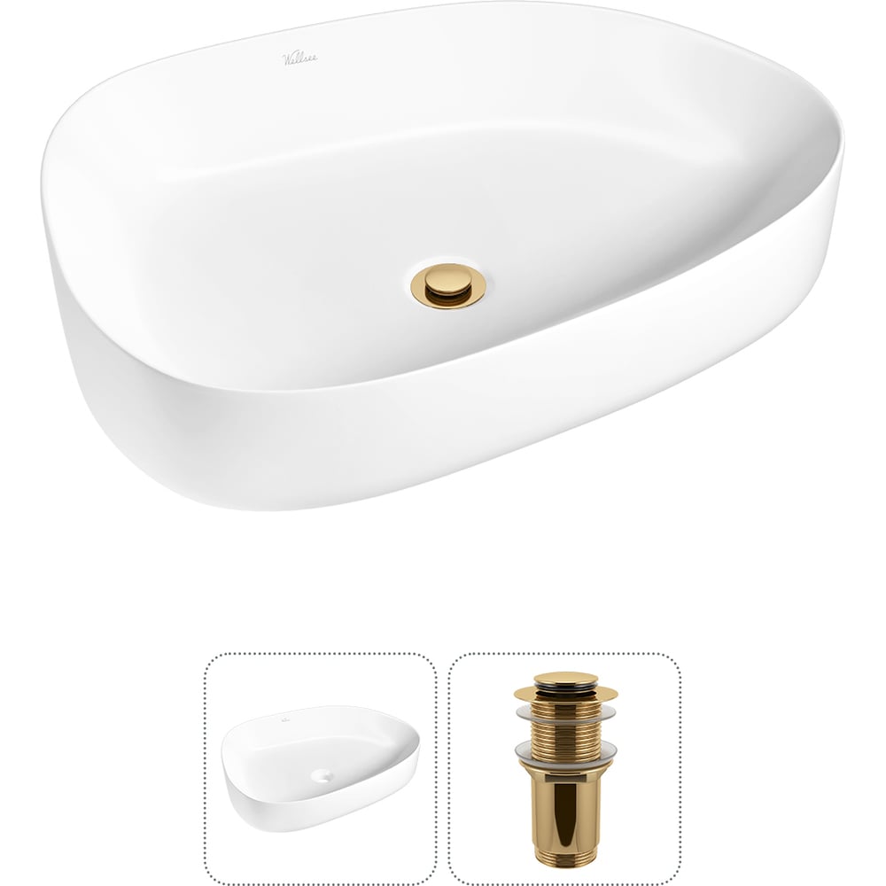 Изображение товара Накладная раковина Wellsee Belle Spa 3.0 55x40 см фарфор водоотталкивающая