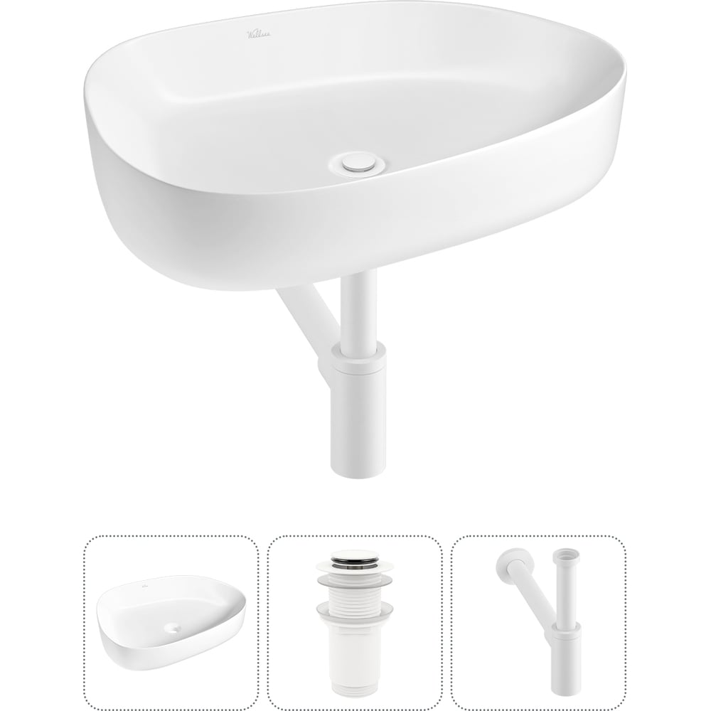 Изображение товара Накладная раковина Wellsee Belle Spa 3.0 белая глянцевая 55х40 см