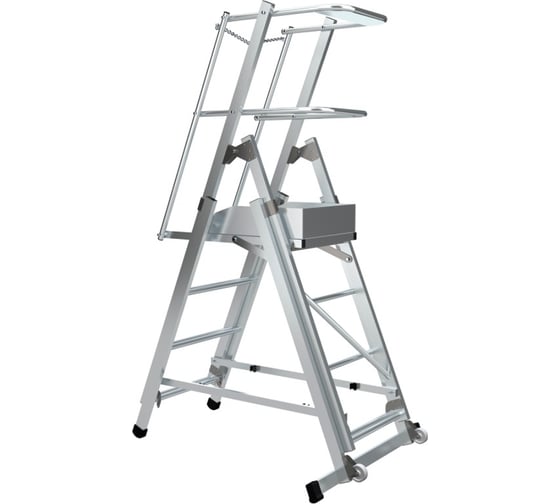 Изображение товара Телескопическая лестница-платформа MEGAL - ТЛП-2 (2,1 - 3,7) 270205