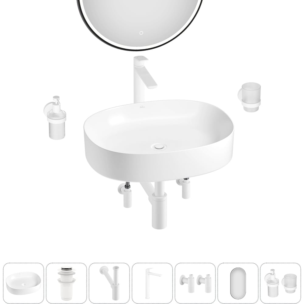 Изображение товара Набор Wellsee 7 в 1 Belle Spa 2.0 накладная раковина 55x45 см