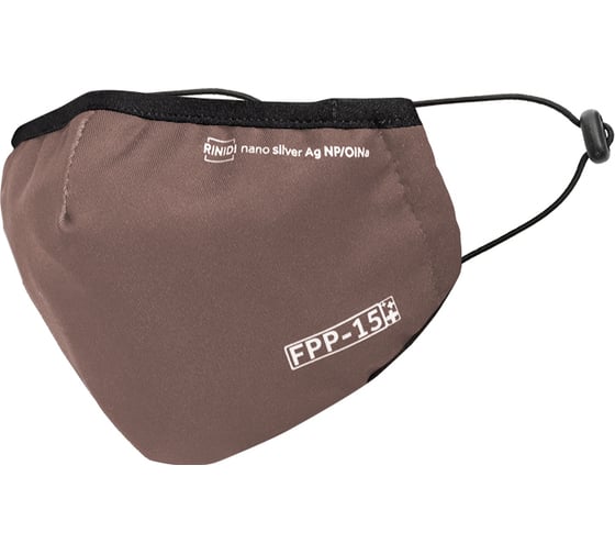 Изображение товара Полумаска RINIDI Silver Nano Royal Brown Silver, 4-х слойная FPP-15 Nano-Brown