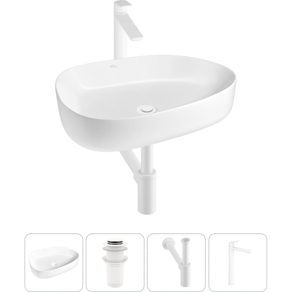Изображение товара Набор Wellsee 4 в 1 Belle Spa 3.0 накладная раковина 55x40 см 20212728R