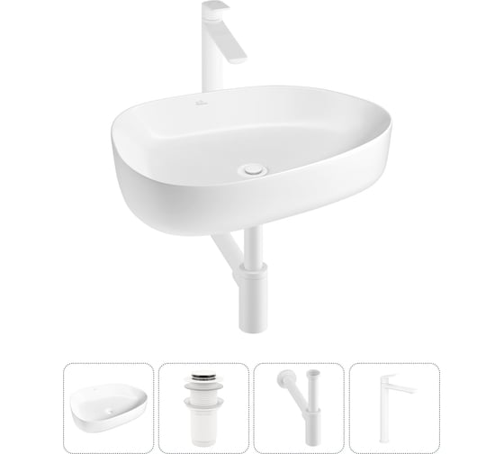 Изображение товара Набор Wellsee 4 в 1 Belle Spa 3.0 накладная раковина 55x40 см 20212728R