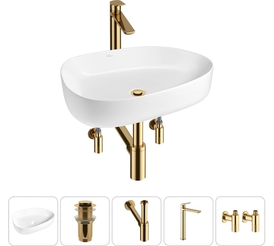 Изображение товара Набор Wellsee 5 в 1 Belle Spa 3.0 накладная раковина 55x40 см 20212731R