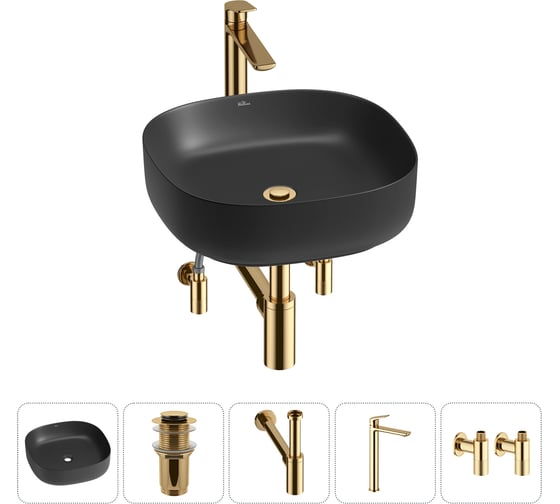 Изображение товара Набор Wellsee 5 в 1 Belle Spa 3.0 накладная раковина 45x45 см 20212716R