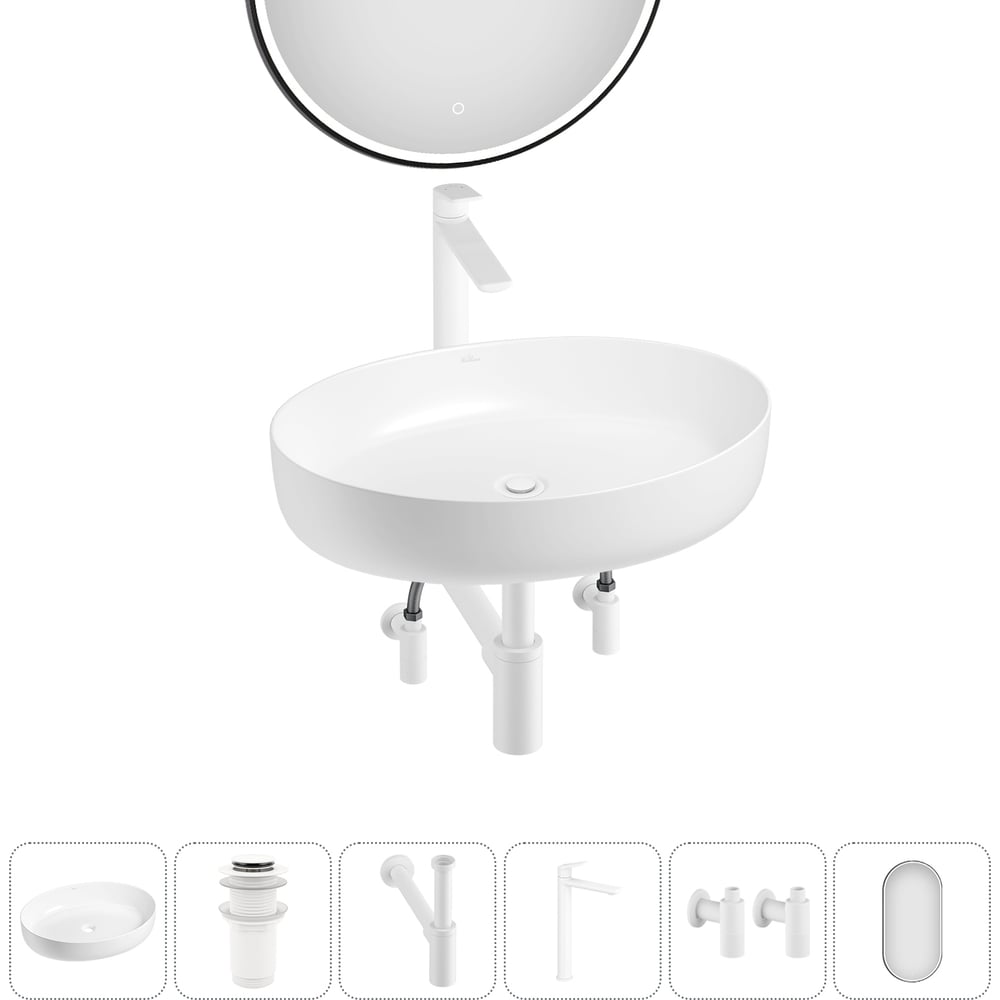 Изображение товара Набор Wellsee 6 в 1 Belle Spa 3.0 накладная раковина 55x41 см