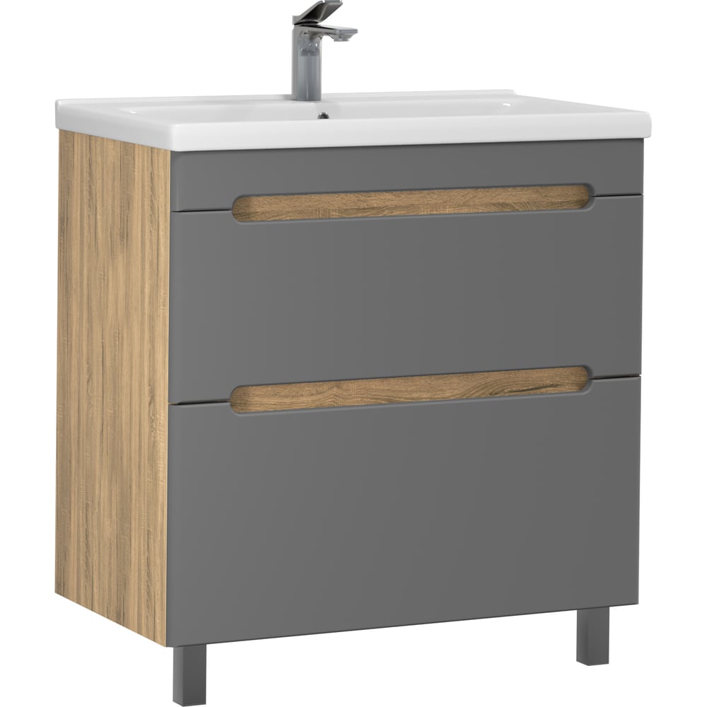 Изображение товара Тумба с раковиной RUVANN AQVI 70 + Миранда 70 стильная современная напольная ванная мебель