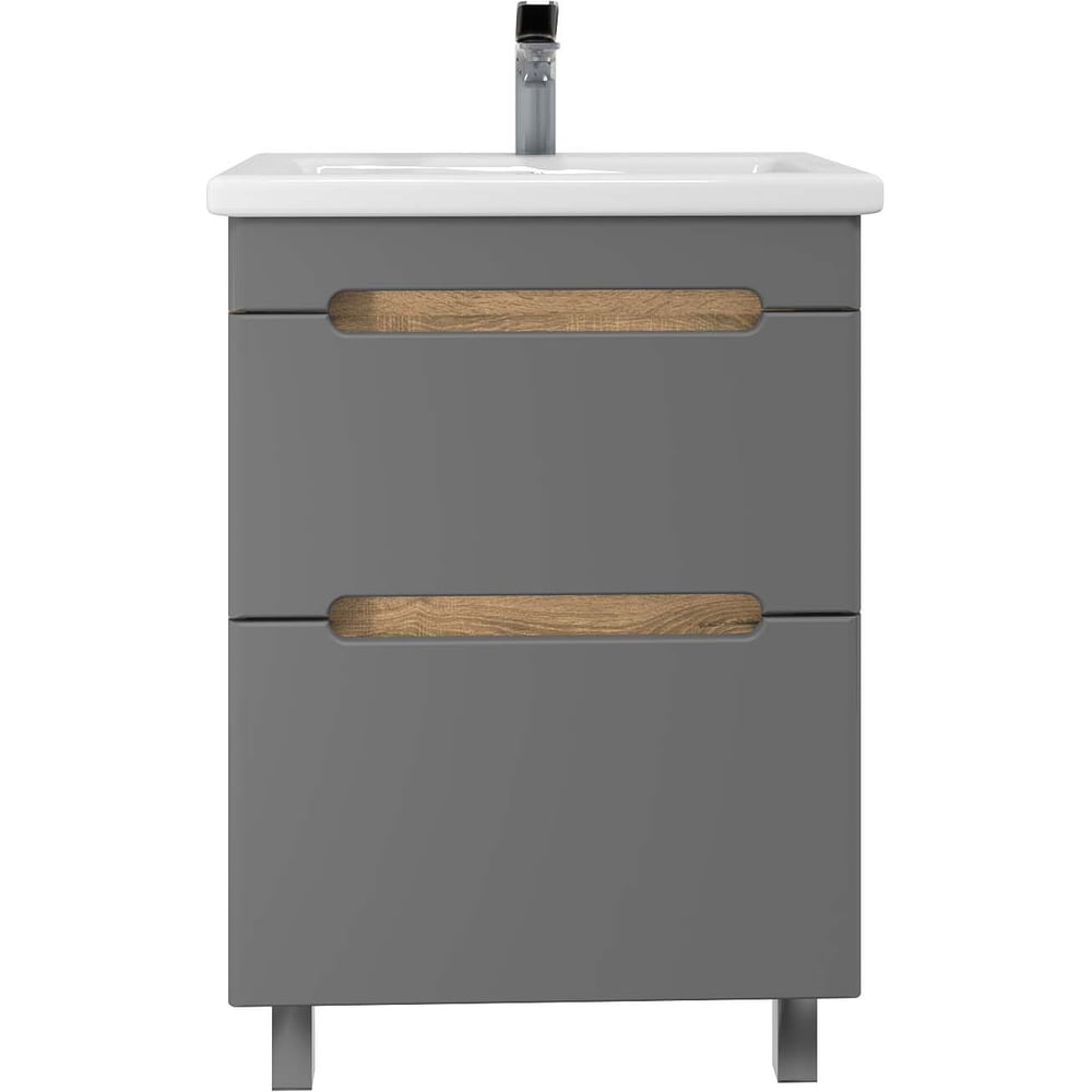 Изображение товара Тумба с раковиной RUVANN AQVI 50 и Como 50 корпус Графит софт