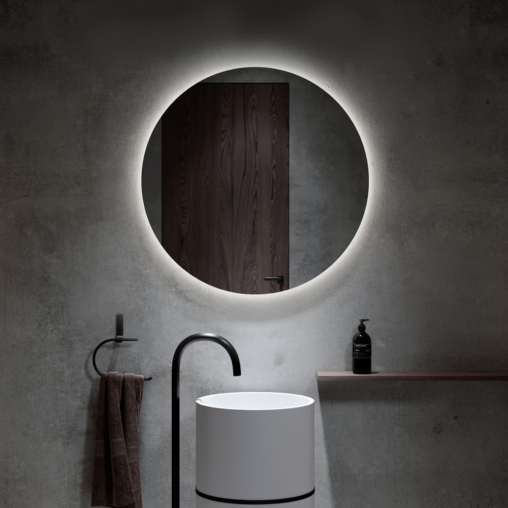 Изображение товара Зеркало ALAVANN Rondo 80 с антизапотевателем подсветкой для ванной