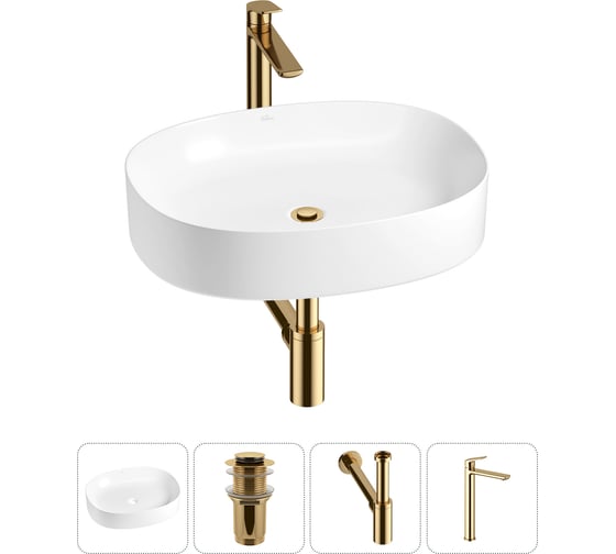 Изображение товара Набор Wellsee 4 в 1 Belle Spa 2.0 накладная раковина 55x45 см 20212559R