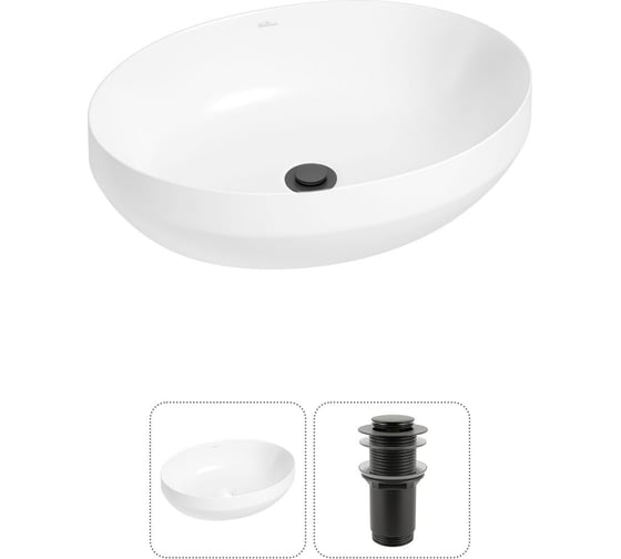 Изображение товара Набор Wellsee 2 в 1 Air Gap R накладная раковина 50x36 см 20212390R
