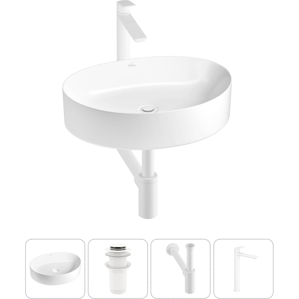 Изображение товара Набор накладной раковина Belle Spa 2.0 50x38 см с сифон и смесителем