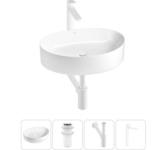 Изображение товара Набор Wellsee 4 в 1 Belle Spa 2.0 накладная раковина 50x38 см 20212588R