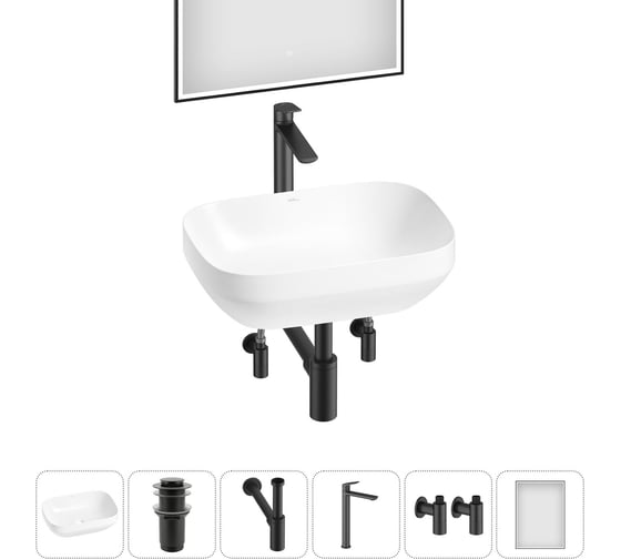 Изображение товара Набор Wellsee 6 в 1 Air Gap S накладная раковина 50x35 см 20218872R