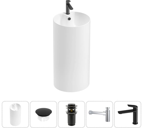 Изображение товара Набор Wellsee 5 в 1 Callipy Art напольная раковина 42x42x84 см 20217259R