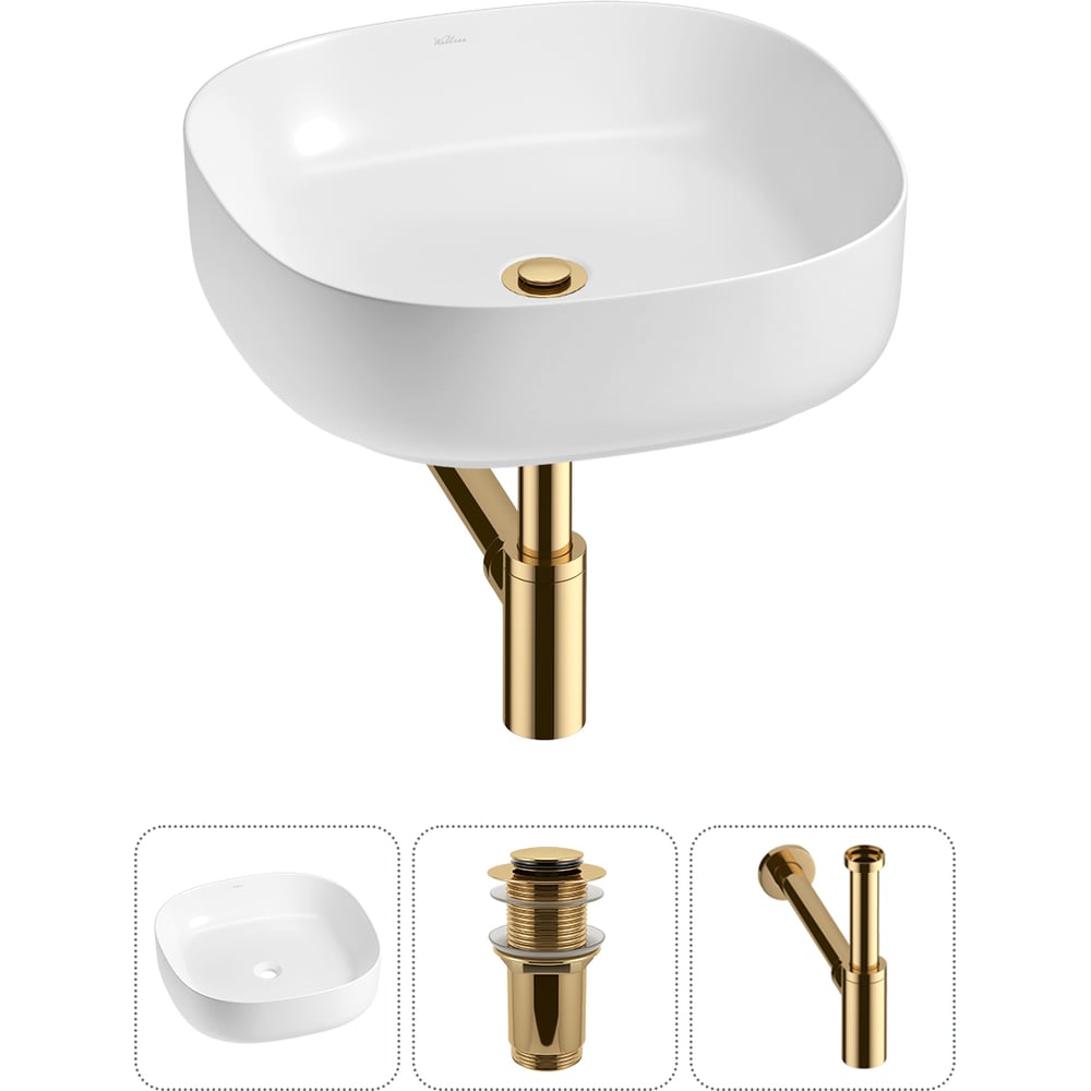 Изображение товара Набор Wellsee 3 в 1 Belle Spa 3.0 накладная раковина 45x45 см белая