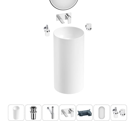 Изображение товара Набор Wellsee 6 в 1 Callipy Art напольная раковина 42x42x84 см 20218777R