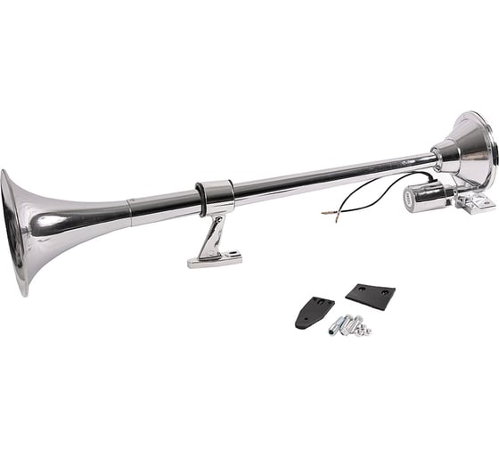 Изображение товара Сигнал воздушный Крал 1-на рожковый Круглый, 640мм, 24V, Хром, 4057