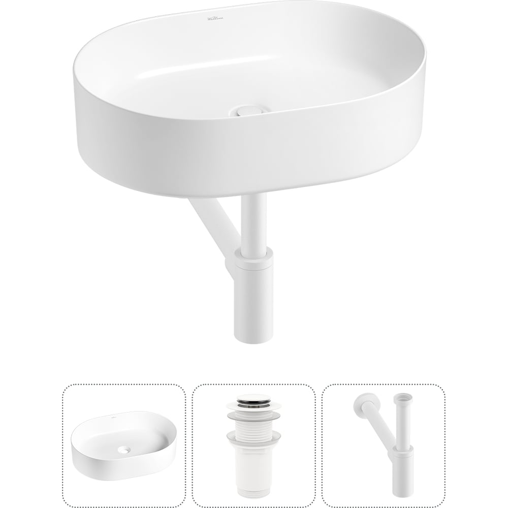 Изображение товара Набор накладная раковина Wellsee Belle Spa 50x37 см фарфор рама глянец