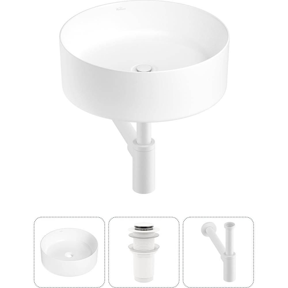 Изображение товара Набор Wellsee 3 в 1 Belle Spa накладная раковина 38 см белая