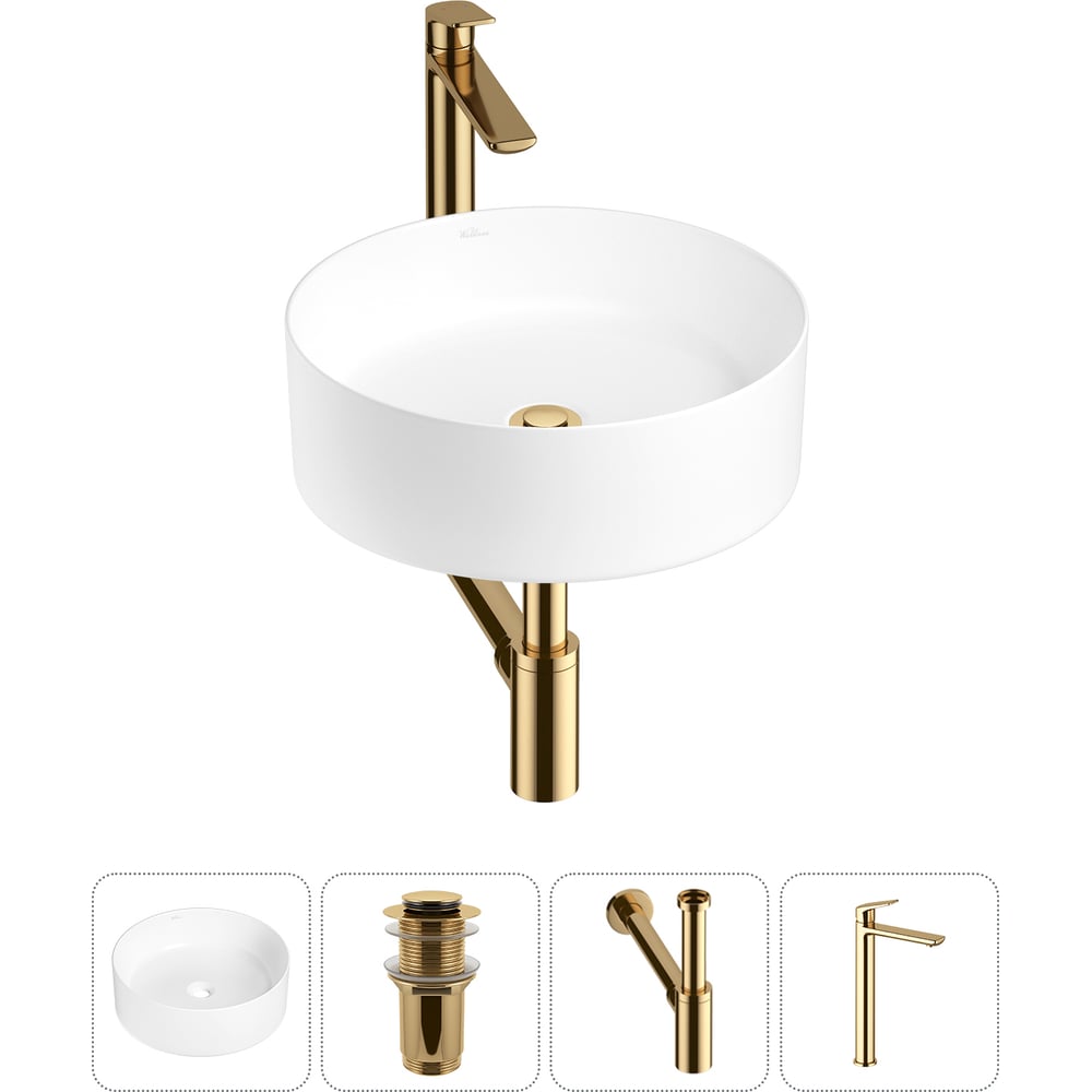 Изображение товара Набор Wellsee 4 в 1 Belle Spa накладная раковина и смеситель артикул 20212151R