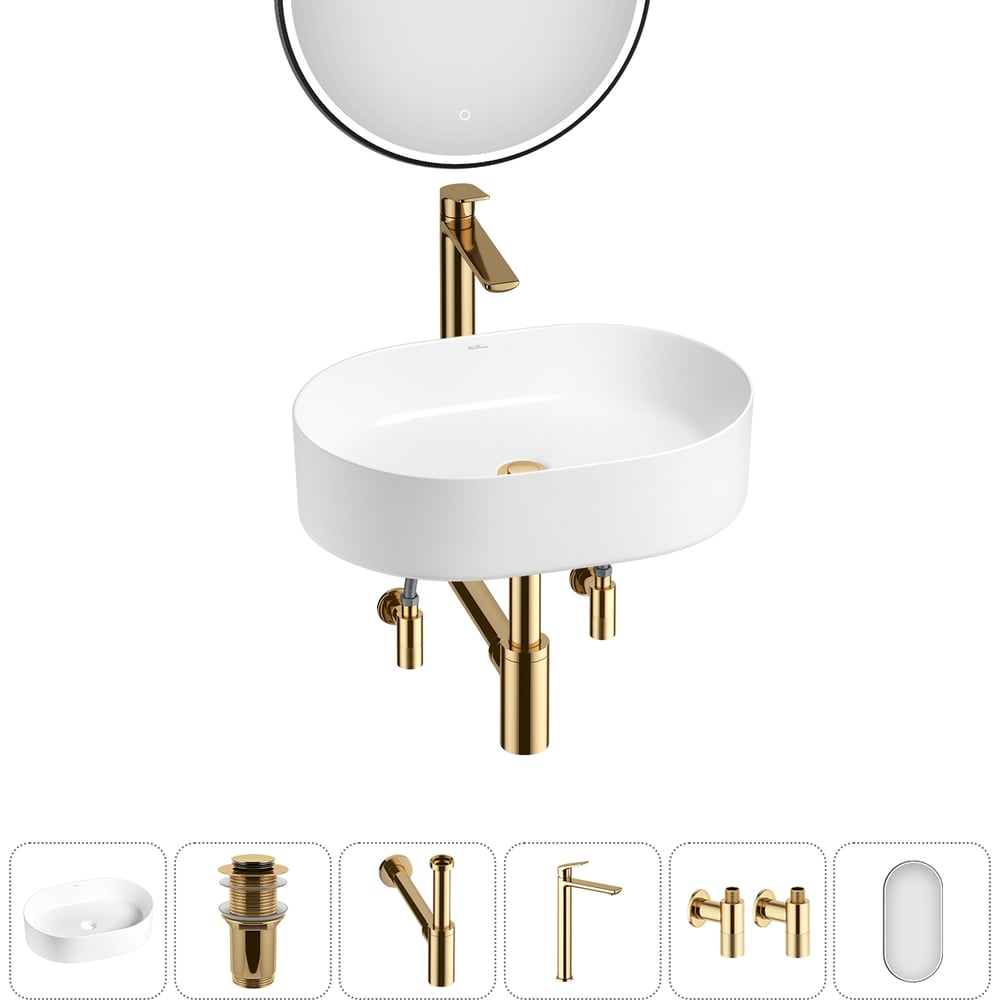 Изображение товара Набор Wellsee 6 в 1 Belle Spa накладная раковина 50x37 см