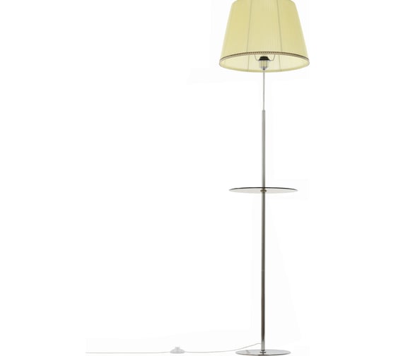 Изображение товара Торшер Citilux Линц хром, со столиком и кремовым абажуром CL402973T