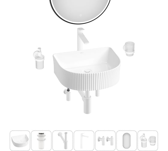 Изображение товара Набор Wellsee 7 в 1 Festive Fox накладная/подвесная раковина 40x35 см 20217962R