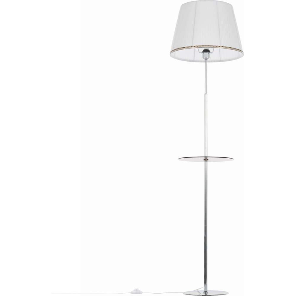 Изображение товара Торшер Citilux Линц хром, со столиком и белым абажуром CL402970T