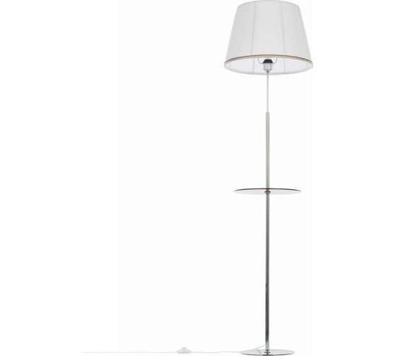 Изображение товара Торшер Citilux Линц хром, со столиком и белым абажуром CL402970T