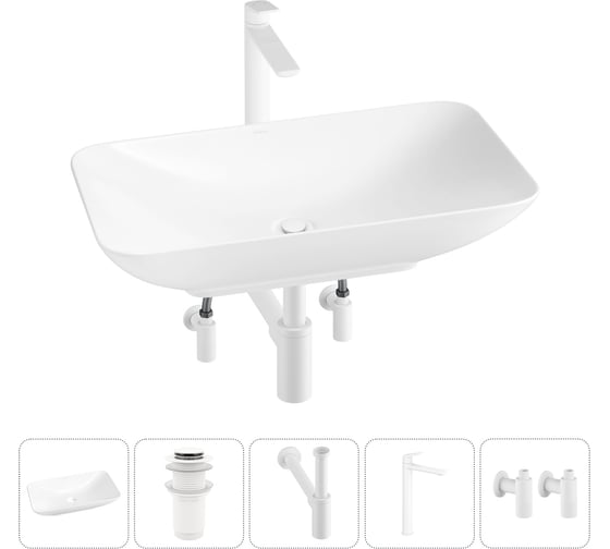Изображение товара Набор Wellsee 5 в 1 Demure накладная раковина 60x36 см 20214598R