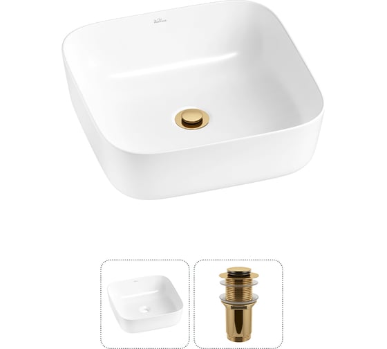 Изображение товара Набор Wellsee 2 в 1 Preen накладная раковина 39x39 см 20214177R