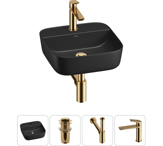 Изображение товара Набор Wellsee 4 в 1 Preen накладная раковина 40x40 см 20214311R