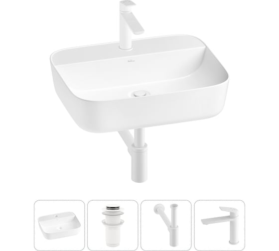 Изображение товара Набор Wellsee 4 в 1 Preen накладная раковина 50x40 см 20214326R