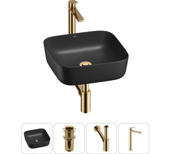 Изображение товара Набор Wellsee 4 в 1 Preen накладная раковина 39x39 см 20214199R