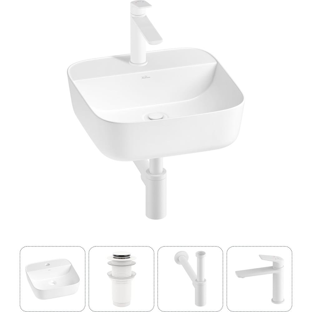 Изображение товара Набор Wellsee 4 в 1 Preen накладная раковина 40x40 см 20214298R