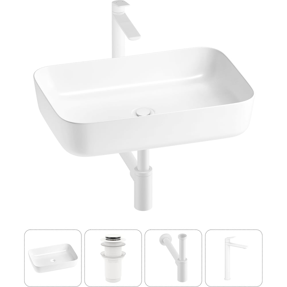 Изображение товара Набор Wellsee 4 в 1 Preen накладная раковина 60x42 см 20214258R